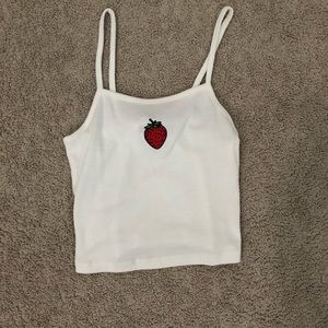 White strawberry cropped top